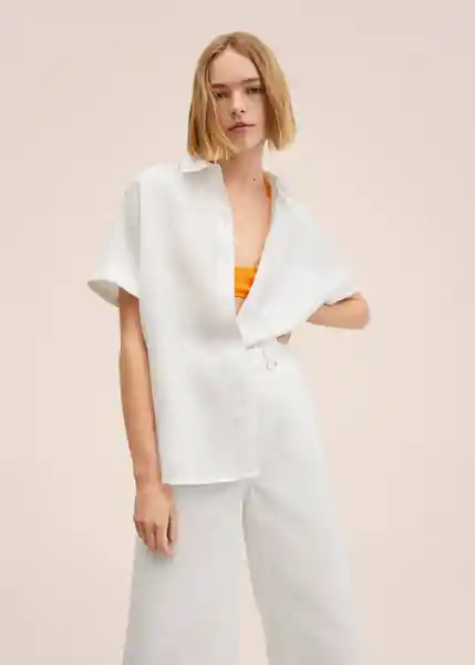 Camisa Pai Offwhite Talla 27 Mujer Mango