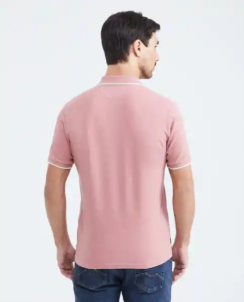 Camiseta Polo Lines Contrast Rosa Cenizo Medio T. XS Chevignon