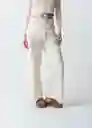 Pantalón Macarena Mujer Crudo Vainilla Claro Talla 8 433G359 Naf Naf