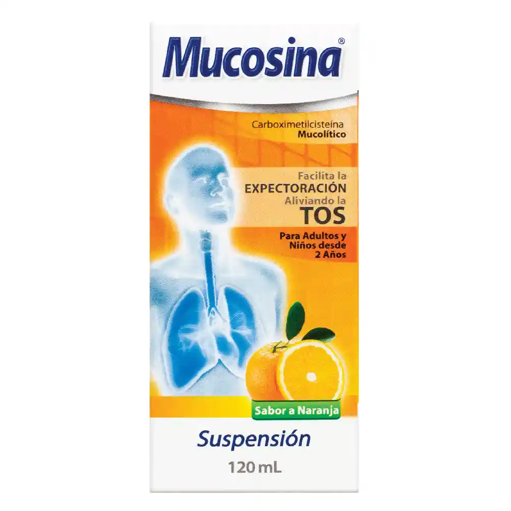Mucosina Suspensión Oral con Sabor a Naranja