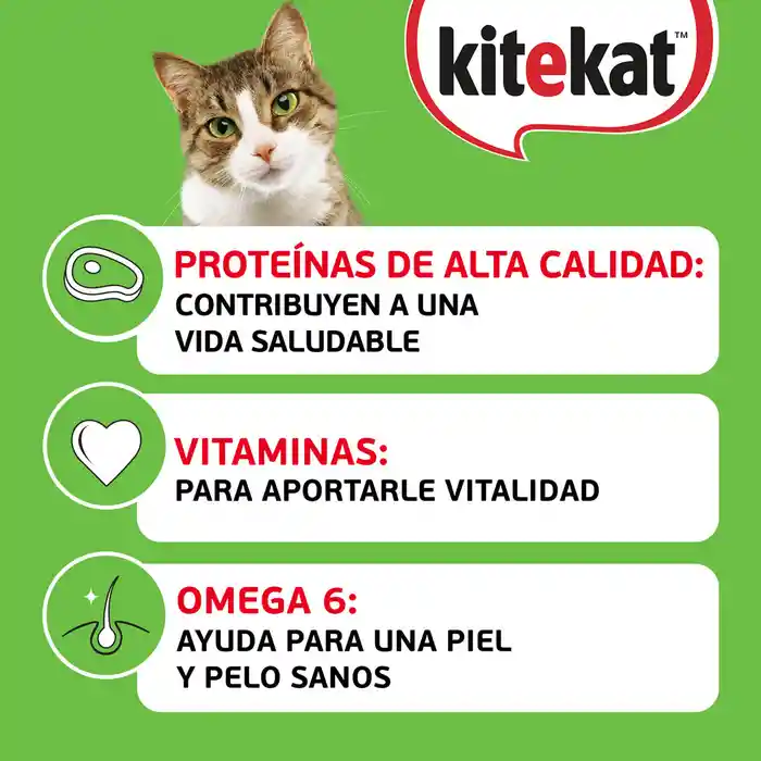 Kitekat Alimento para Gato Adulto Sabor Res y Pollo