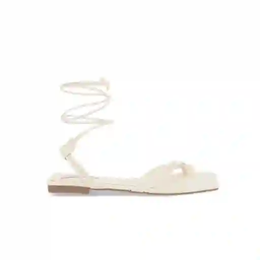 Sandalias Plana Amber Marfil Talla 40