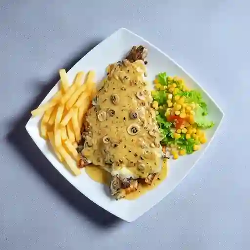 Trucha con Queso y Champiñones