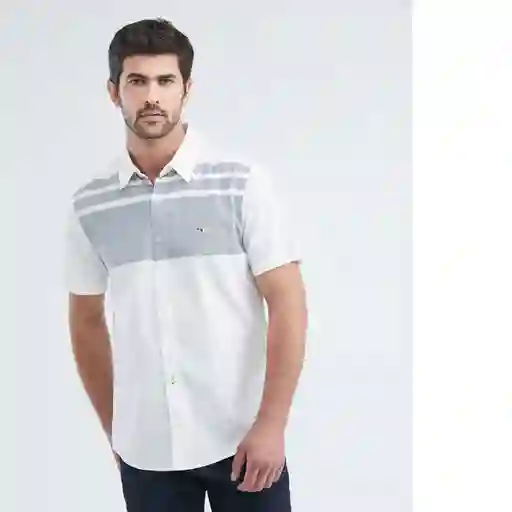 Camisa Block Shirt Manga Corta Blanco Talla L Chevignon