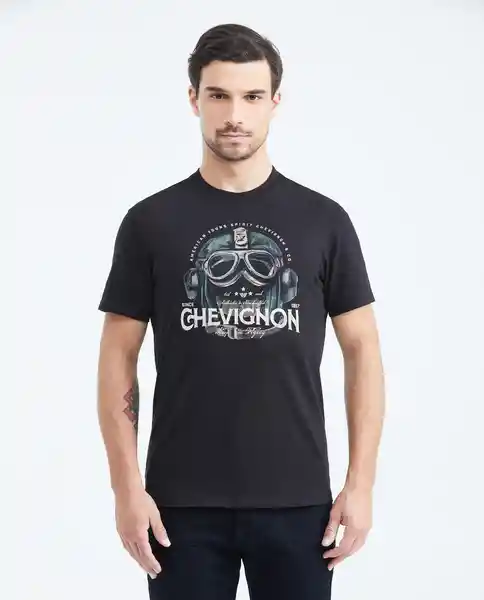 Camiseta Aviator Negro Sombrío Ultraoscuro T S Chevignon