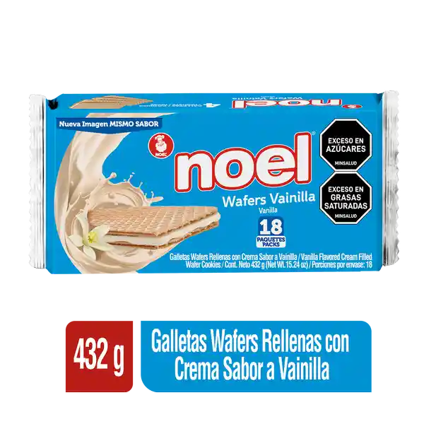 Noel Galletas Wafer con Crema Sabor Vainilla