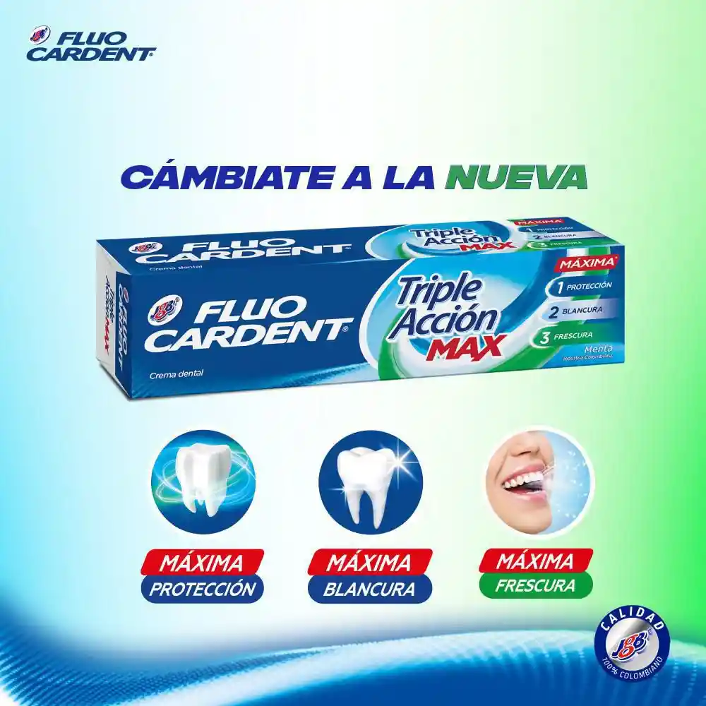Fluo Cardent Crema Dental Triple Acción Max Menta