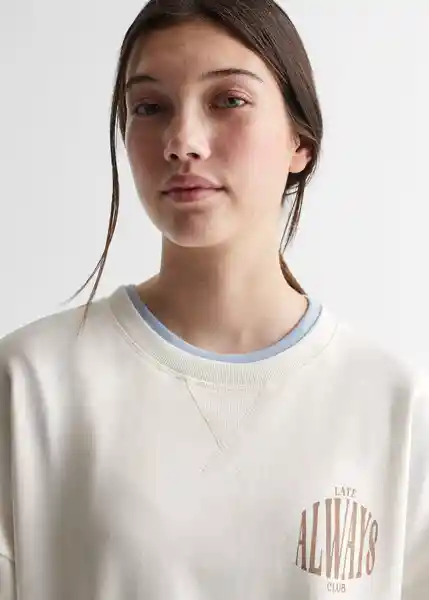 Buzo de Sudadera Late Off White Talla 19 Mango Teen Girl Mango