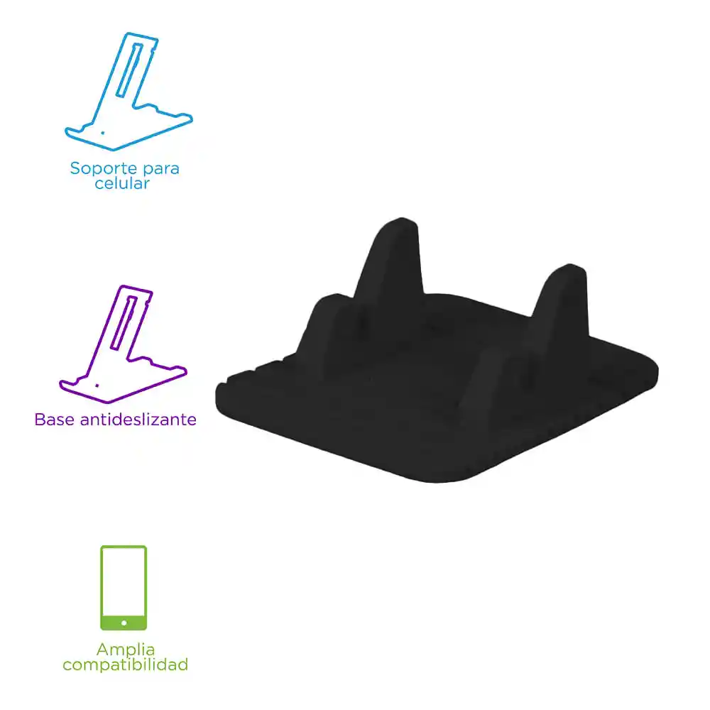 Soporte de Coche Para Celular Silicon Negro Miniso