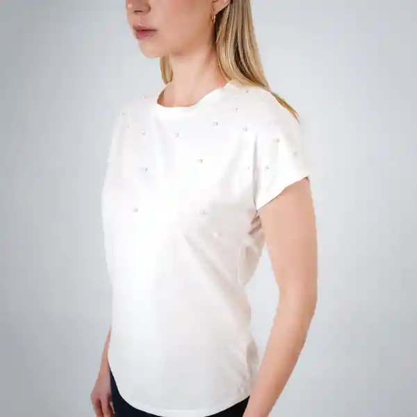 Camiseta Perlas Delantero Blanco M Fuera de Serie