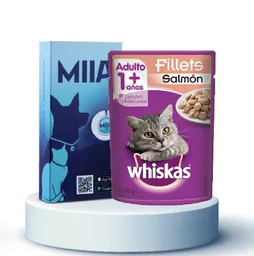 Combo Alimento Whiskas Pouch Salmon 85 g + Miia