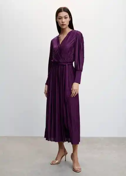 Vestido Eleni-A Morado Talla XS Mujer Mango