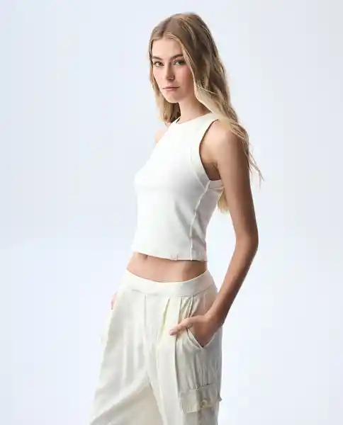 Camiseta Mujer Crudo Talla M 601G006_CRU110606 Americanino