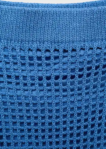 Falda Fabri Azul Talla M Mujer Mango