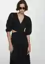 Vestido Lisa Negro Talla S Mujer Mango