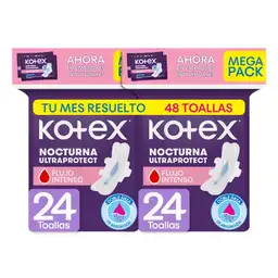 Toallas Higiénicas Kotex Nocturna Ultraprotect 48 Und