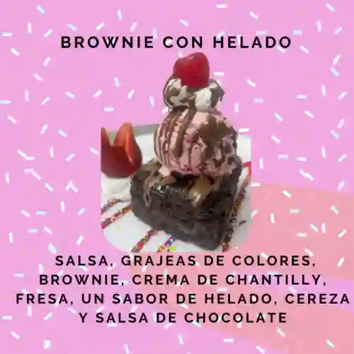 Brownie con Helado