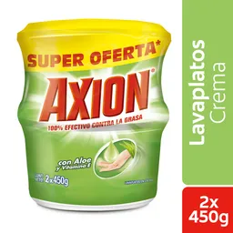 Lavaplatos en Crema Axion Aloe y Vitamina E 450 g x 2