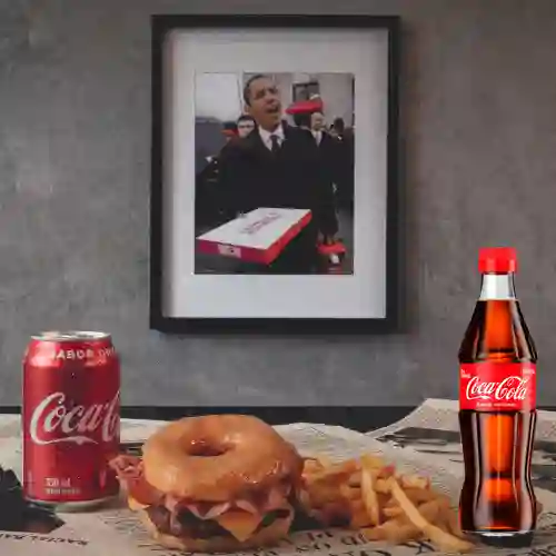 Sugar Rush Burger +Papas a la Francesa +CocaCola Org 300ml