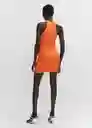 Vestido Lopez Naranja Talla 18 Mujer Mango