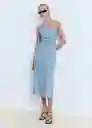 Vestido Mayla Tejano Medio Talla XS Mujer Mango