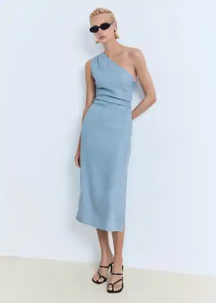 Vestido Mayla Tejano Medio Talla XS Mujer Mango