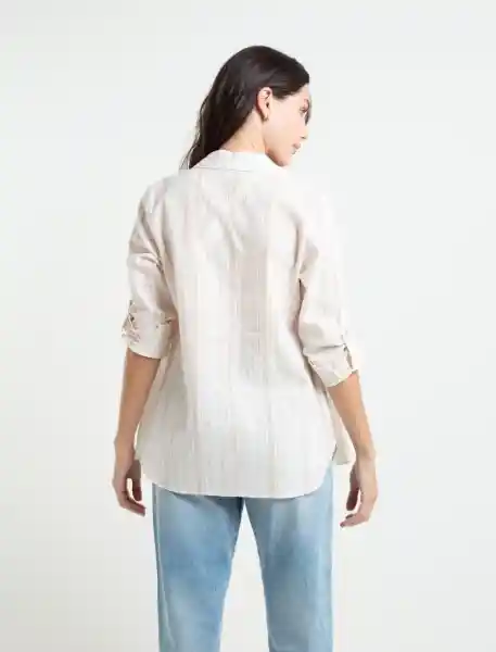  Camisa Roberta Crudo Marfil Claro Mujer Talla M Naf-Naf 