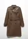 Abrigo Trench Polanapu Marrón Talla S Mujer Mango