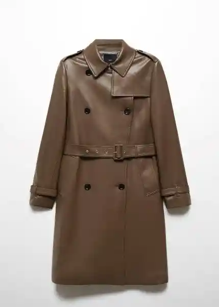 Abrigo Trench Polanapu Marrón Talla S Mujer Mango