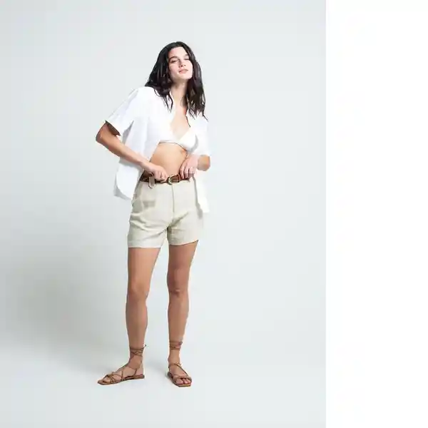 Camisa Umber Mujer Crudo Puro Claro Talla L 511F302 Naf Naf