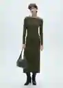 Vestido Basila Khaki Talla L Mujer Mango