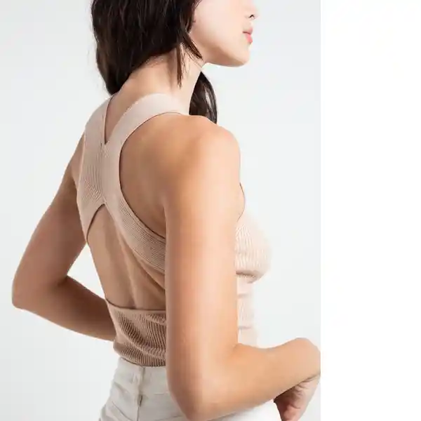  Saco Tejido Galilea Beige Goma Medio Talla M Naf-Naf 