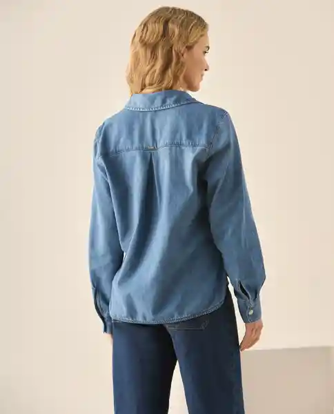 Camisa Azul Rivera Medio Talla L 113G003 Esprit