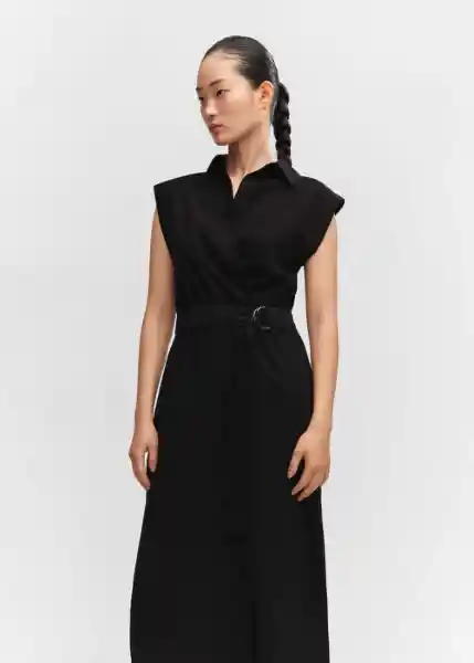 Vestido Parama Negro Talla 18 Mujer Mango