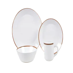 Vajilla Set Amore Blanco-Café Basic Esencial OPAL0028 Finlandek