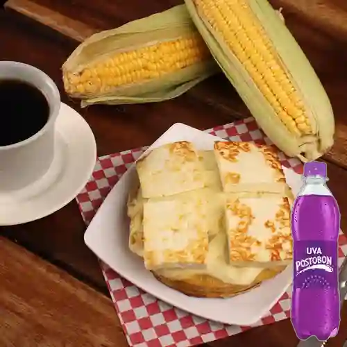 Combo 3 Arepas Gratinadas + Postobon Uva 400 ml