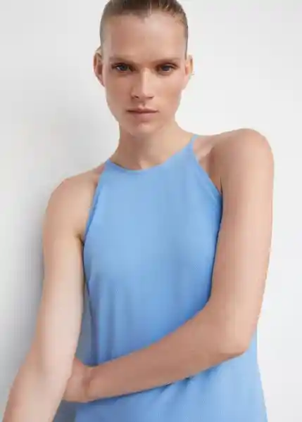 Vestido Bleu-A Azul Talla XL Mujer Mango