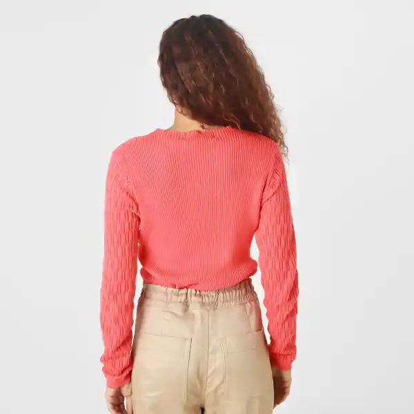 Suéter Cuello Redondo Manga Larga Naranja Talla S 715744