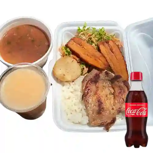 Combo Almuerzo Economico Cerdo +Cocacola Orig 250ml