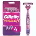 GILLETTE Prestobarba 3 Cuchilla de Afeitar Mujer Máquina de Afeitar Corporal con Aceites Botanicos 4 Uds