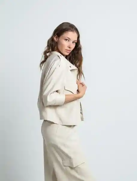 Chaqueta Mujer Beige Mimbrera Claro Talla L 423F001 Naf Naf