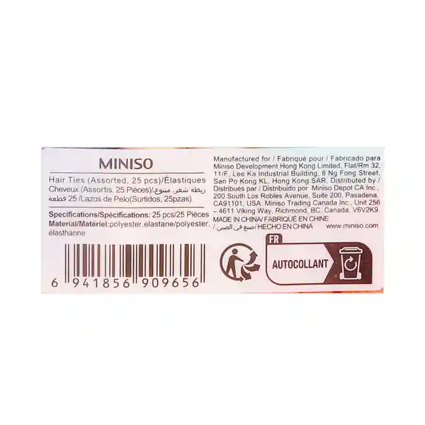 Pack de Ligas Mini Para Cabello Mix de Colores Miniso