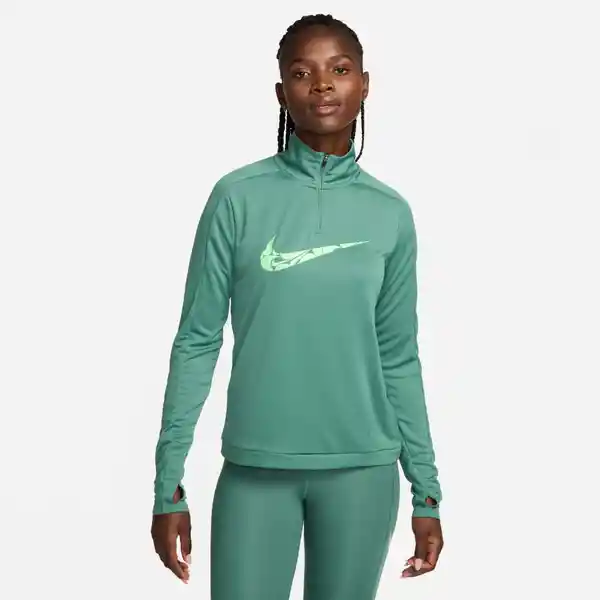 Nike Camiseta W Swsh Hbr Df Hz Mid Para Mujer Verde Talla L