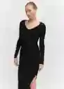 Vestido Goletabs Negro Talla XL Mujer Mango