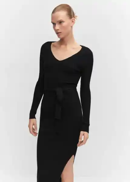 Vestido Goletabs Negro Talla XL Mujer Mango