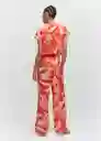 Pantalón Poems Naranja Talla S Mujer Mango