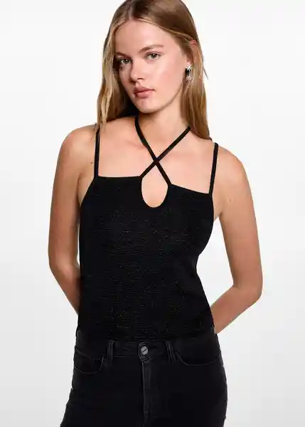 Top Sato Negro Talla 19 Teen Niñas Mango