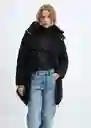 Abrigo Anorak Bego Negro Talla 24 Mujer Mango
