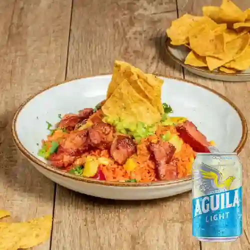 Combo Arroz Puebla + Cerveza Aguila Light Lta 330ml