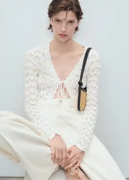 Cárdigan Patri Blanco Talla XS Mujer Mango